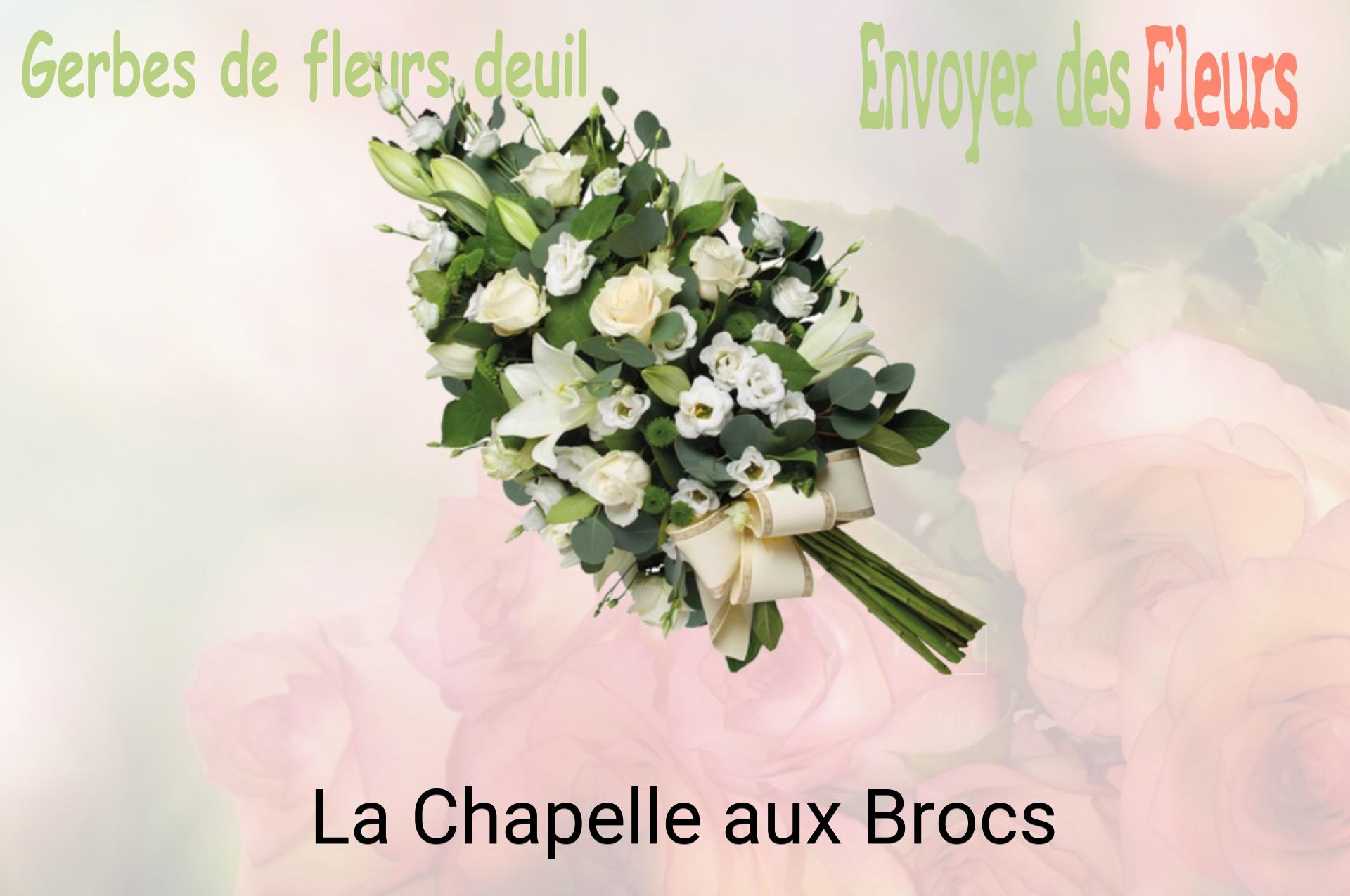 Gerbe de fleurs de deuil livrée à La Chapelle-aux-Brocs